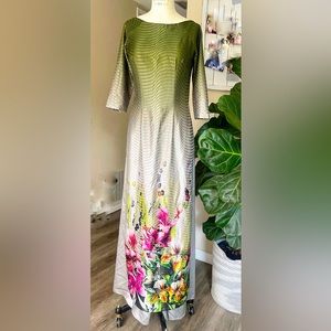 Ao Dai & Pants 2pcs Set Vietnamese Maxi Dress S fits 120 lbs - 130 lbs Ombré